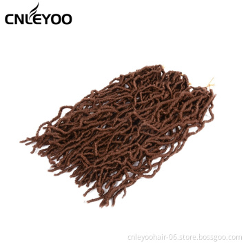 Brown Nu Lock Crochet Braiding Hair For Women 18 inch 24 inch Goddess Faux Locs Crochet Braids For Girls